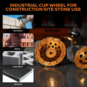 High-Quality Diamond Cup Grinding Wheel with Z-Segment and Integrated Flange | KSEIBI 2