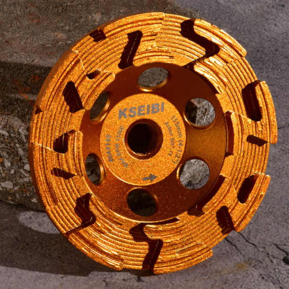 High-Quality Diamond Cup Grinding Wheel with Z-Segment and Integrated Flange | KSEIBI