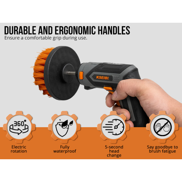 قلم‌مو تمیزکاری مته شش‌گوش 1/4 اینچ – مجموعه 3 عددی | KSEIBI