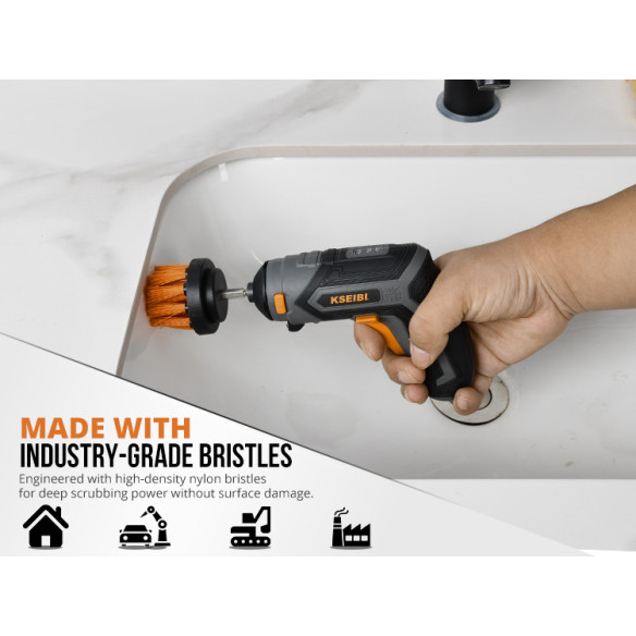 قلم‌مو تمیزکاری مته شش‌گوش 1/4 اینچ – مجموعه 3 عددی | KSEIBI