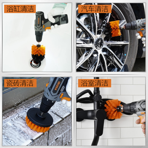 1/4英寸六角柄电钻清洁刷套装（3支）—除锈去污多功能刷头 | KSEIBI