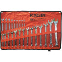 Premium 23-Piece Combination Wrench Set with Cloth Bag | KSEIBI