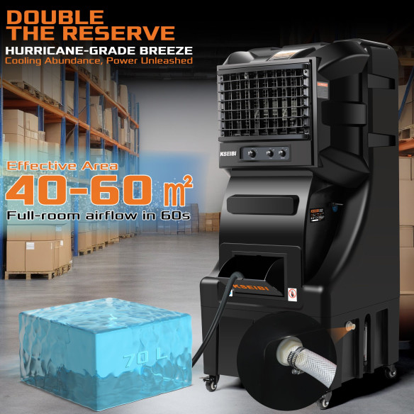 KAC 35-70M Air Cooler, 70L Capacity, 350W Evaporative Cooling | KSEIBI