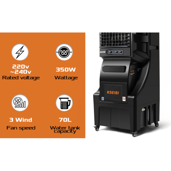 KAC 35-70M Air Cooler, 70L Capacity, 350W Evaporative Cooling | KSEIBI