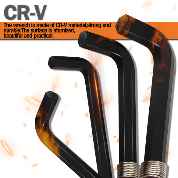 Premium Black Oxide Hex Key Set Ring | 10pc. Set for Precision Work | KSEIBI