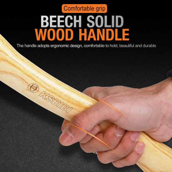 高品质木柄斧头 - 适合户外活动和家庭使用 | KSEIBI