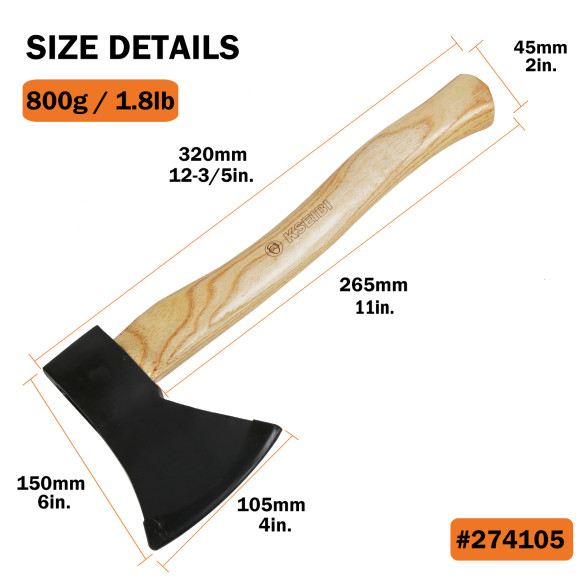Premium Quality Axe With Wooden Handle for Efficient Wood Chopping | KSEIBI