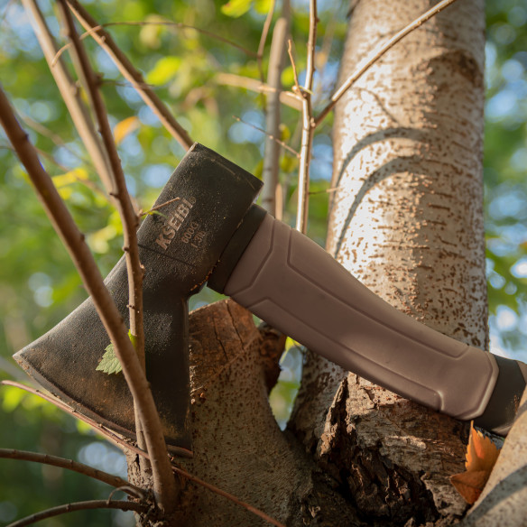 Durable 600g Axe with Fiberglass Handle in Tuscan Brown | KSEIBI