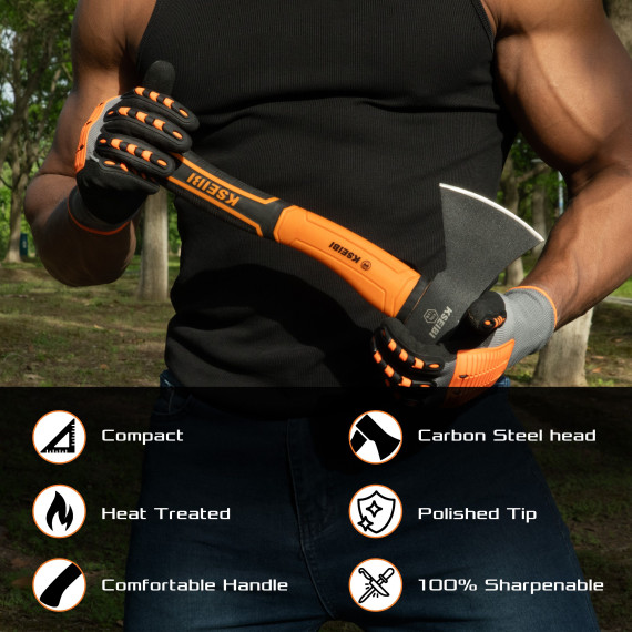High-Quality Axe with Durable Fiberglass Handle for Precision Woodcutting | KSEIBI