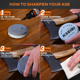 Premium Axe Sharpening Stone Kit for Precision Blade Maintenance | KSEIBI 2