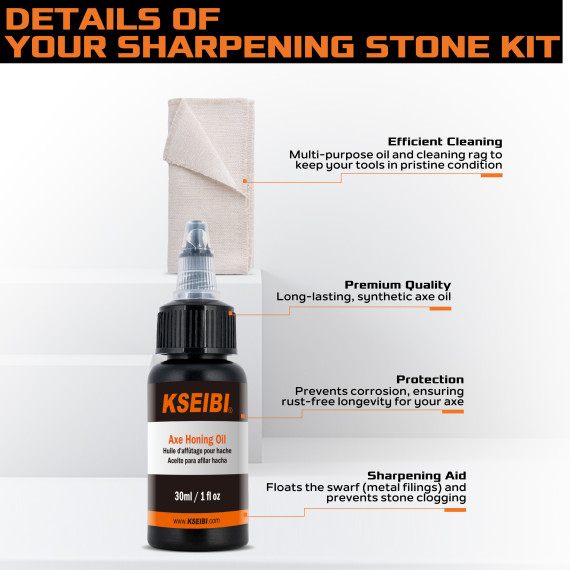 Premium Axe Sharpening Stone Kit for Precision Blade Maintenance | KSEIBI