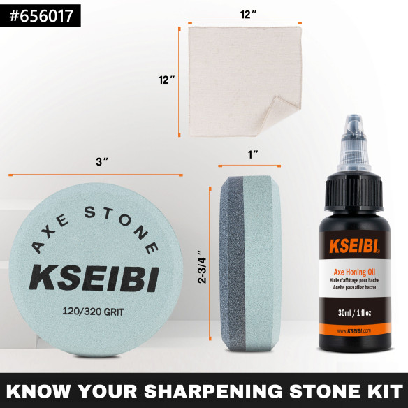 Premium Axe Sharpening Stone Kit for Precision Blade Maintenance | KSEIBI