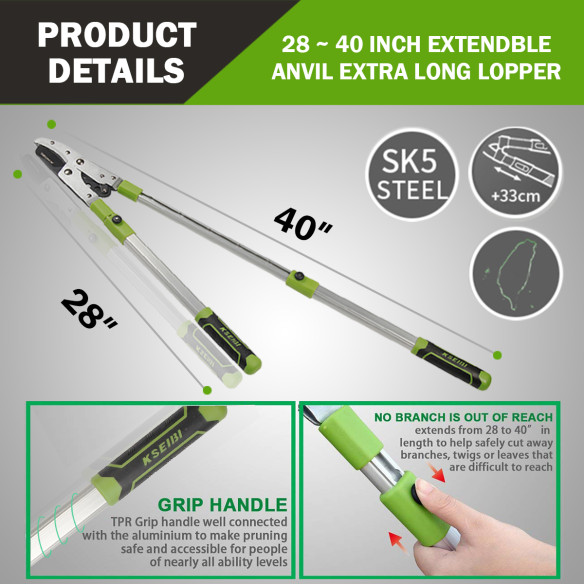 Premium Aluminium Telescoping Lopper for Effortless Pruning | KSEIBI