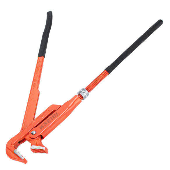 Durable 90 Bent Nose Pipe Wrench for Easy Plumbing Jobs | KSEIBI