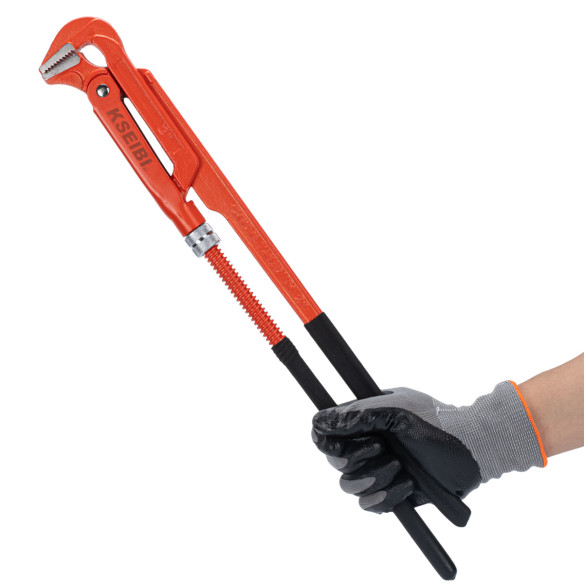 Durable 90 Bent Nose Pipe Wrench for Easy Plumbing Jobs | KSEIBI