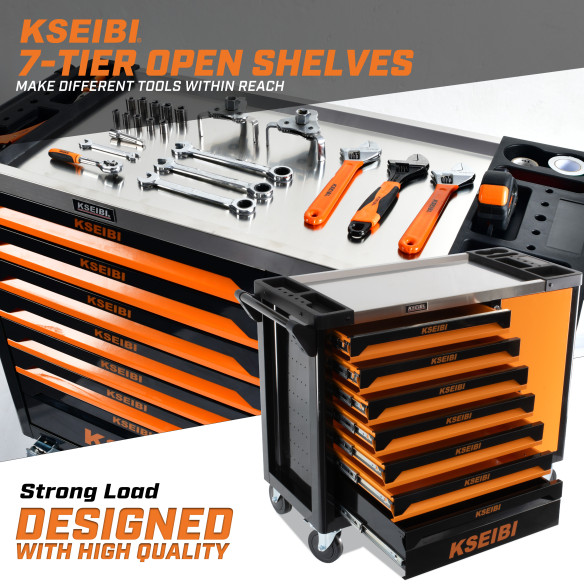 Organize Your Tools with our 7-Drawer Tool Cabinet W/Door | KSEIBI