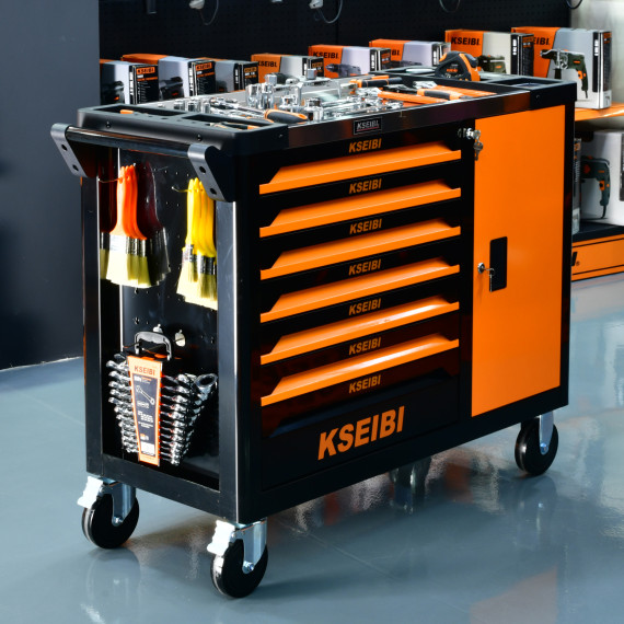 Organize Your Tools with our 7-Drawer Tool Cabinet W/Door | KSEIBI