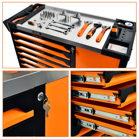 Organize Your Tools with our 7-Drawer Tool Cabinet W/Door | KSEIBI
