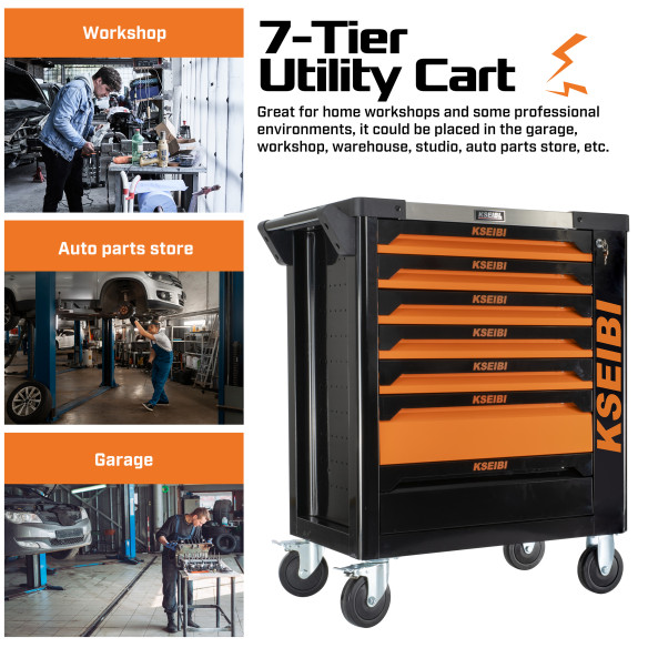 Organize Your Tools with the 7-Drawer Heavy-Duty Rolling Tool Cabinet | KSEIBI