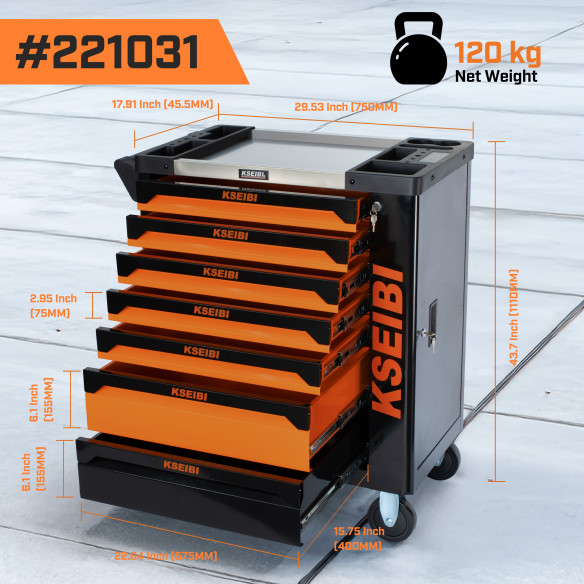 Organize Your Tools with the 7-Drawer Heavy-Duty Rolling Tool Cabinet | KSEIBI