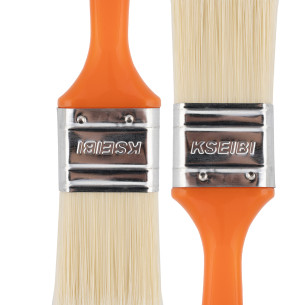 Premium Plastic Handle White Paint Brush - Orange for Professional Painting Projects | KSEIBI 2