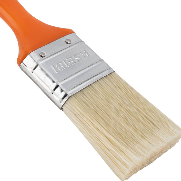 قلم موی رنگ با موهای سفید و دسته پلاستیکی نارنجی | KSEIBI