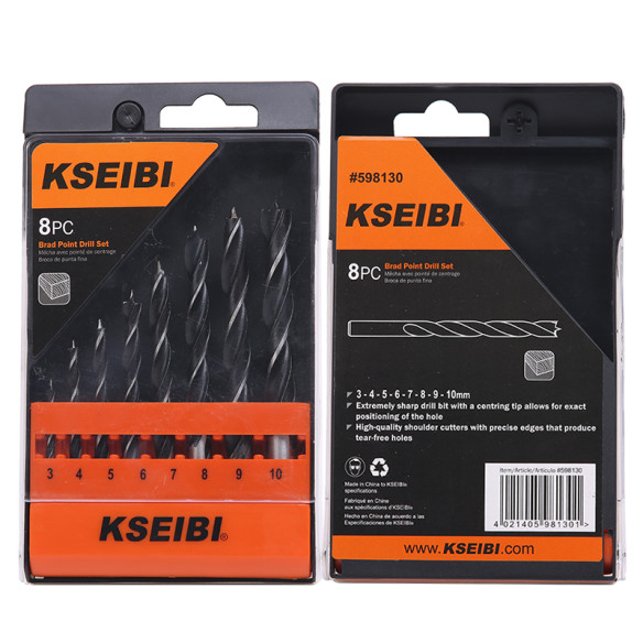 High-Quality Brad Point Drill Bits Set for Precision Drilling | KSEIBI