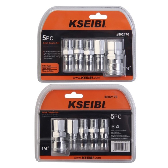 Quick coupler sets Japanese Type, Air Tools & Accessories, Japanese-style connector quick coupler set.