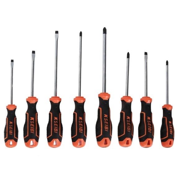 Slotted & Phillips Screwdriver 8pcs Set Plastic Rack,
screwdriver kit,
all-purpose screwdriver set,
hand tools, screws