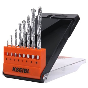 Masonry Drill Bits Sets/Plastic Case 8-Pc